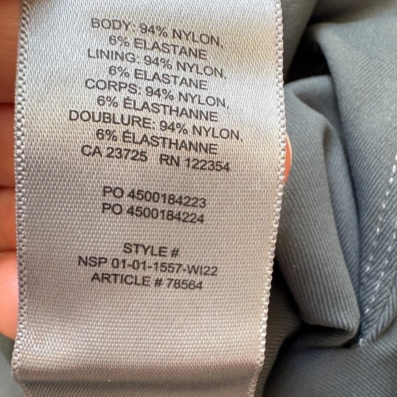 Aritzia Gray Fitted Plunging V-neck Stretchy Long Sleeve Bodysuit size Small - Picture 8 of 10